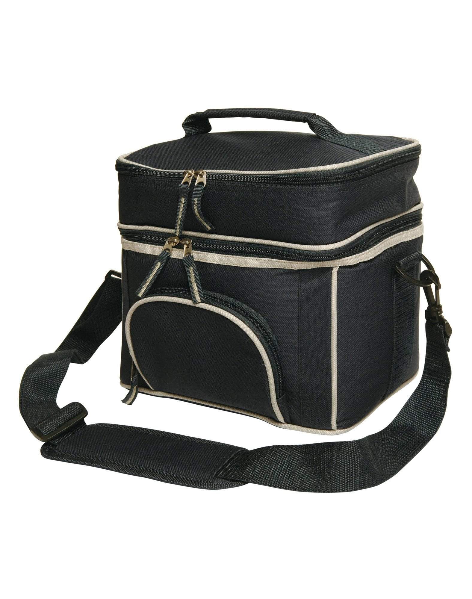 Travel Cooler Bag - Lunch/picnic B6002 Active Wear Winning Spirit Black/Silver "(w)28cm x (h)25cm x (d)18cm Capacity: 12.6 Litres" 